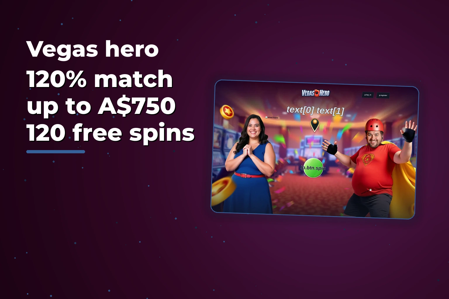 Vegas Hero Casino Welcome Bonus and Free Spins Package Australia